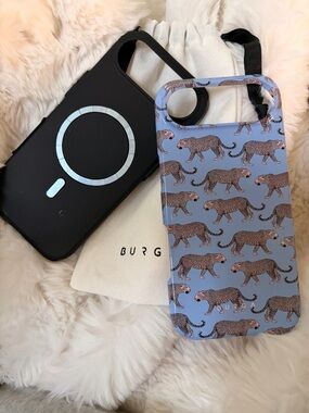 BURGA NWT Leopard Print iPhone Case - Light Blue